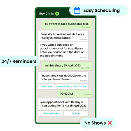 WhatsApp API for scheduling appointments